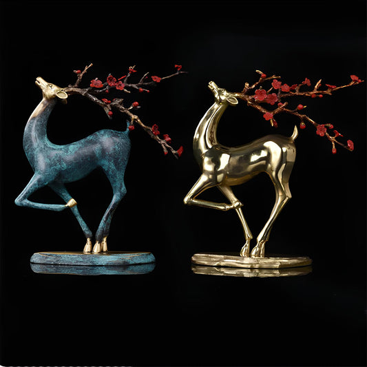 Copper Deer Statue Sculpture Figurine - Homevalley.co.uk