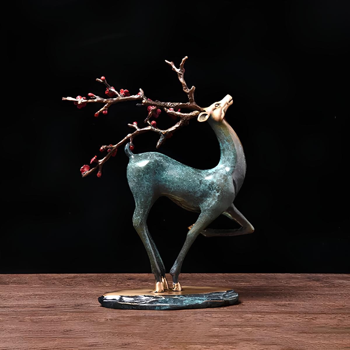Copper Deer Statue Sculpture Figurine - Homevalley.co.uk