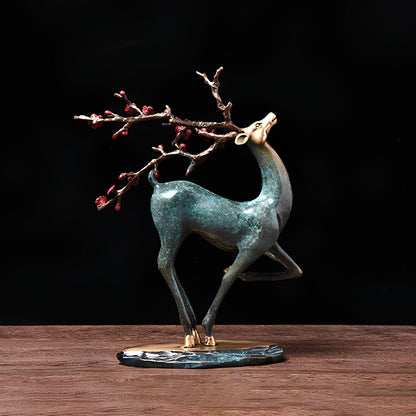 Copper Deer Statue Sculpture Figurine - Homevalley.co.uk