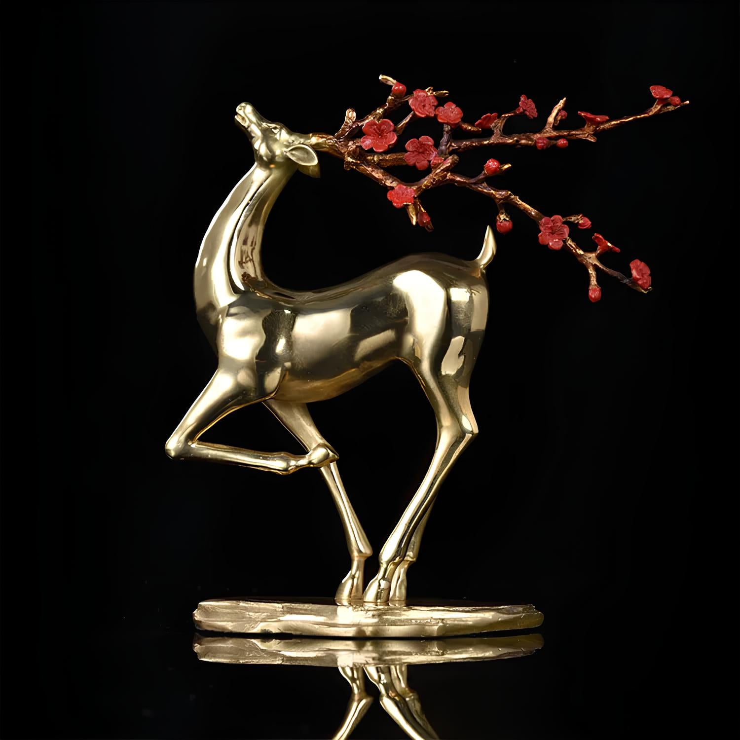 Copper Deer Statue Sculpture Figurine - Homevalley.co.uk