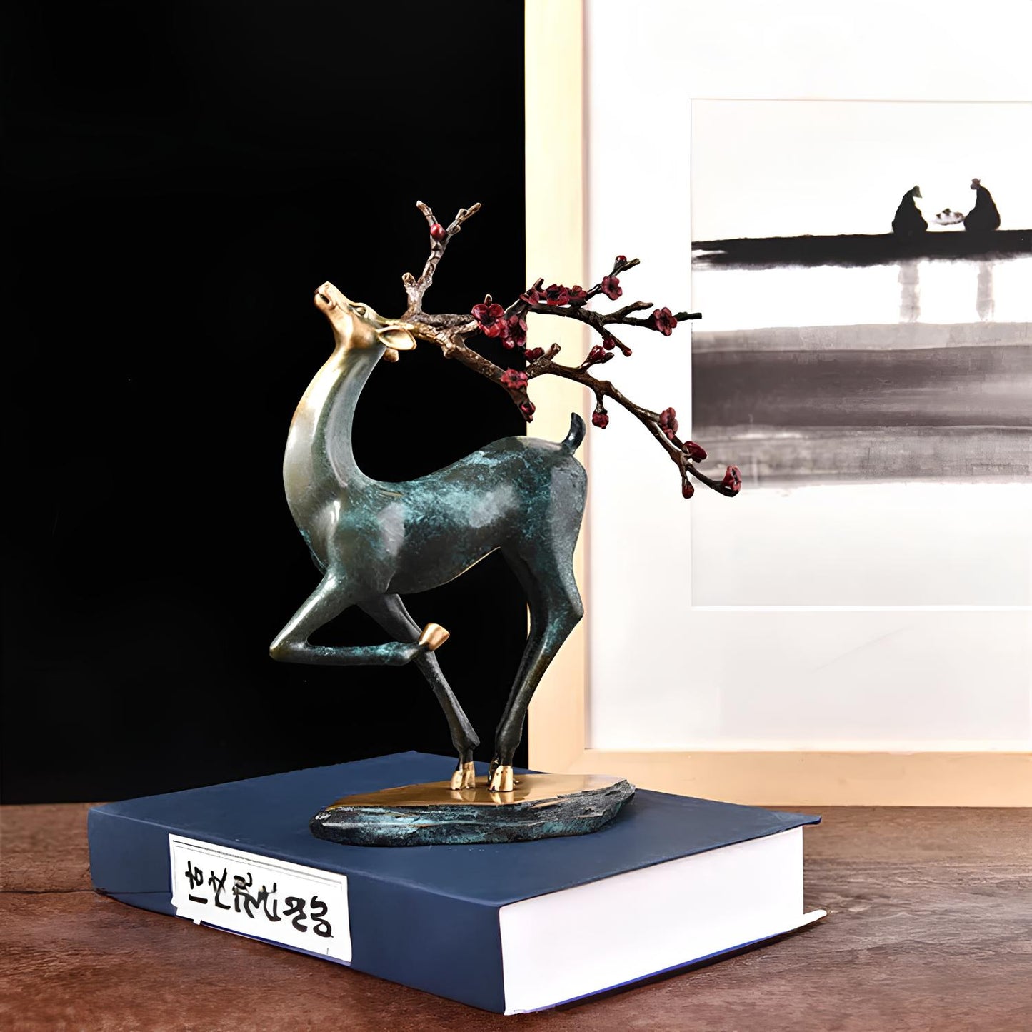 Copper Deer Statue Sculpture Figurine - Homevalley.co.uk