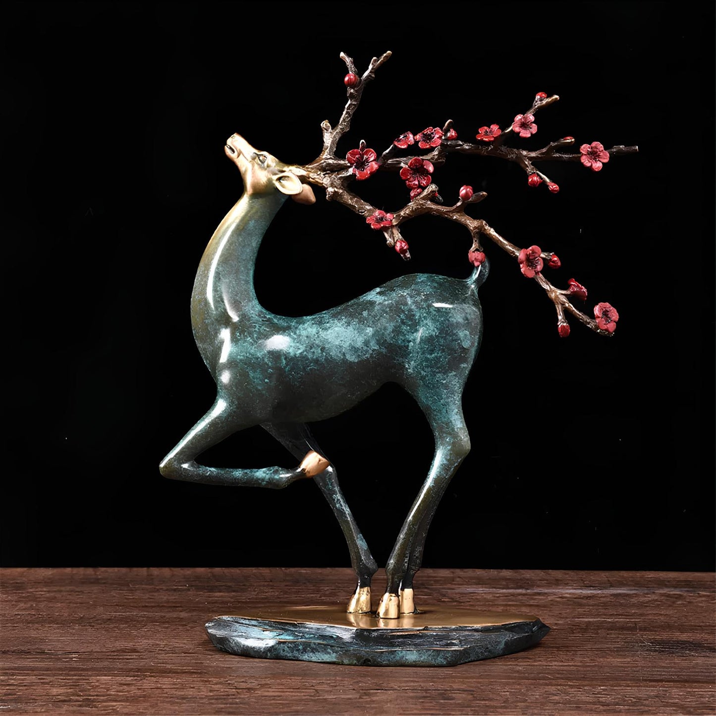 Copper Deer Statue Sculpture Figurine - Homevalley.co.uk