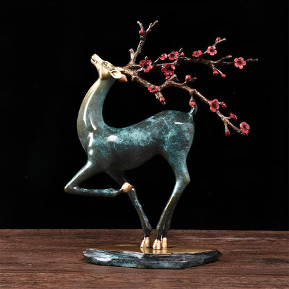 Copper Deer Statue Sculpture Figurine - Homevalley.co.uk