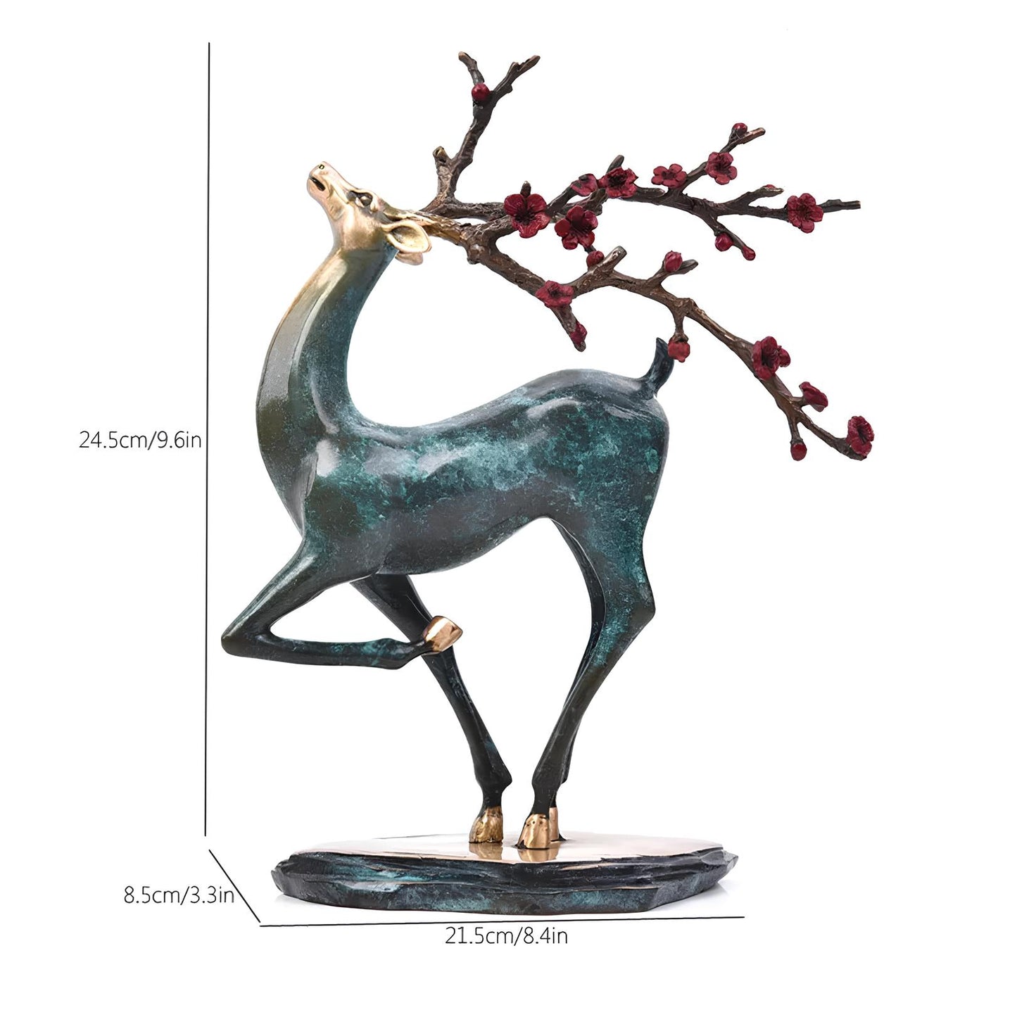 Copper Deer Statue Sculpture Figurine - Homevalley.co.uk