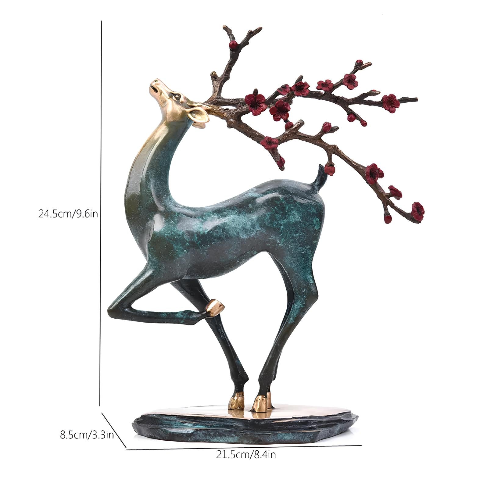 Copper Deer Statue Sculpture Figurine - Homevalley.co.uk