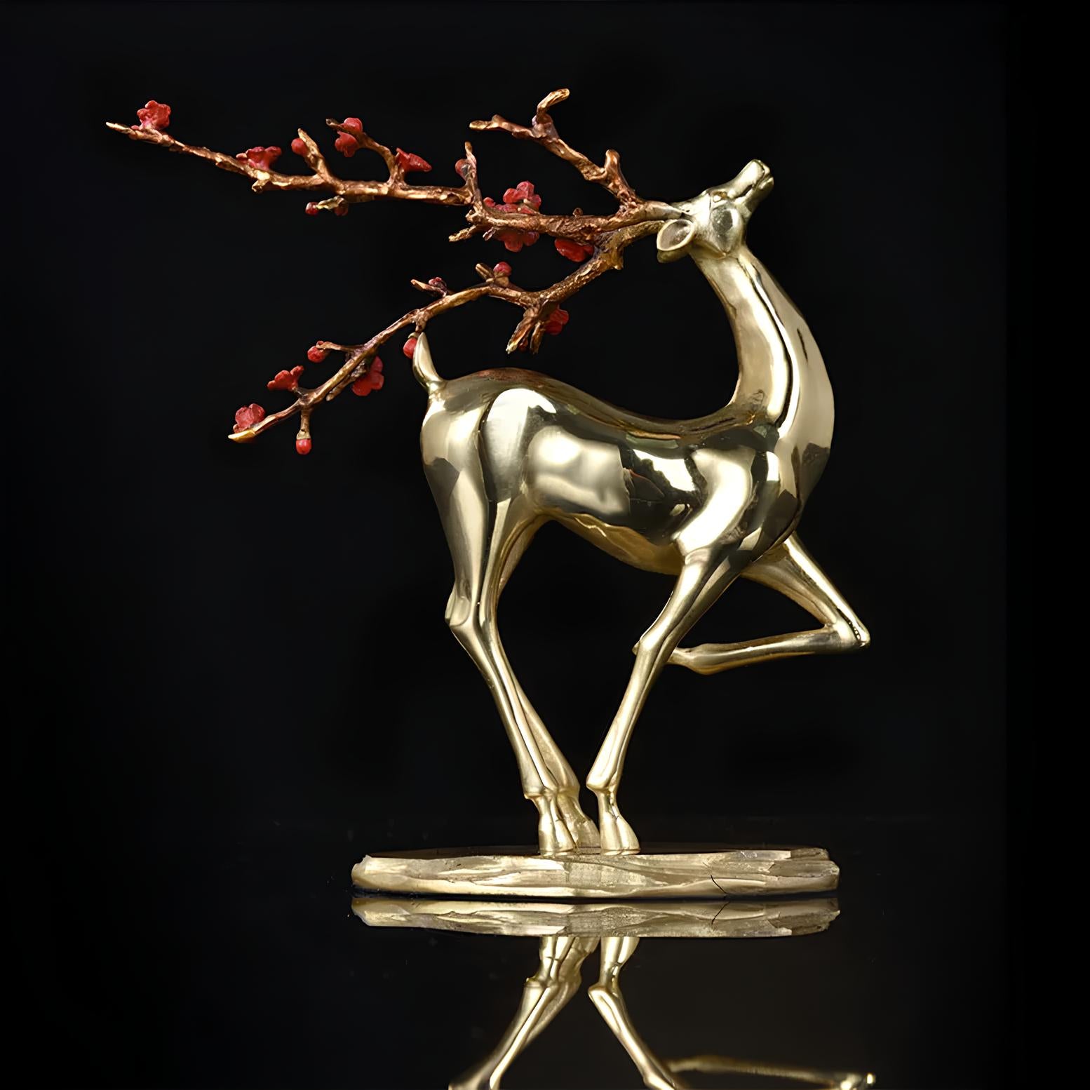 Copper Deer Statue Sculpture Figurine - Homevalley.co.uk