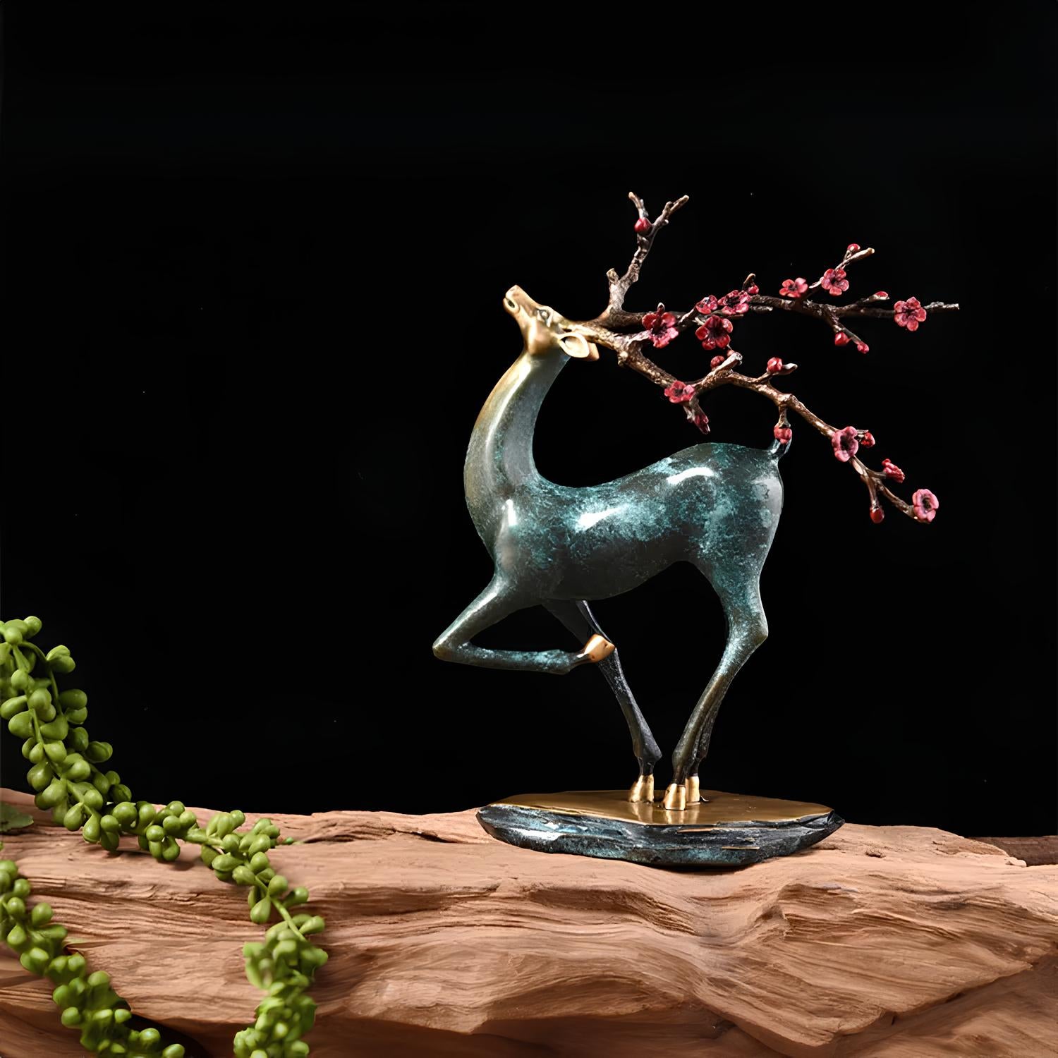 Copper Deer Statue Sculpture Figurine - Homevalley.co.uk
