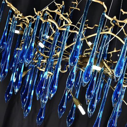 Copper Luxury Blue Crystal Chandelier - Homevalley.co.uk