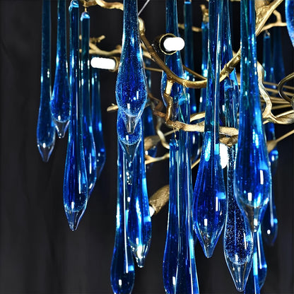 Copper Luxury Blue Crystal Chandelier - Homevalley.co.uk