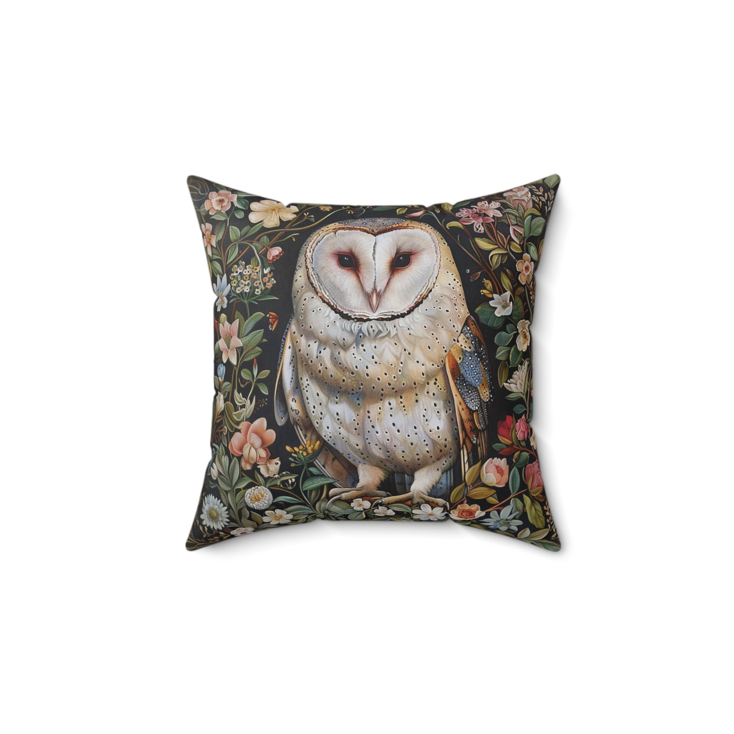 Copy of William Morris Style Square Pillow with Barn Owl Design, insert included - Homevalley.co.uk