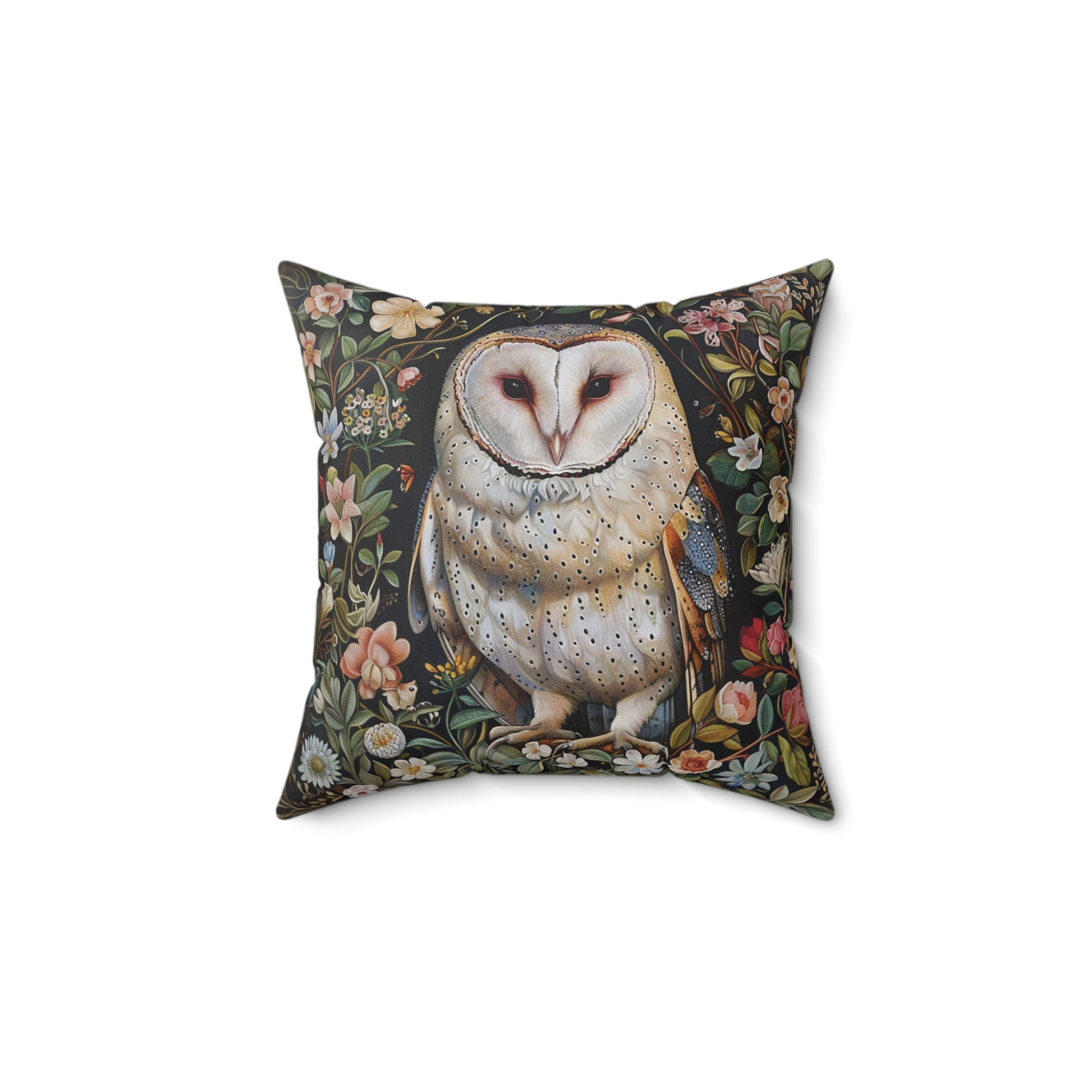 Copy of William Morris Style Square Pillow with Barn Owl Design, insert included - Homevalley.co.uk
