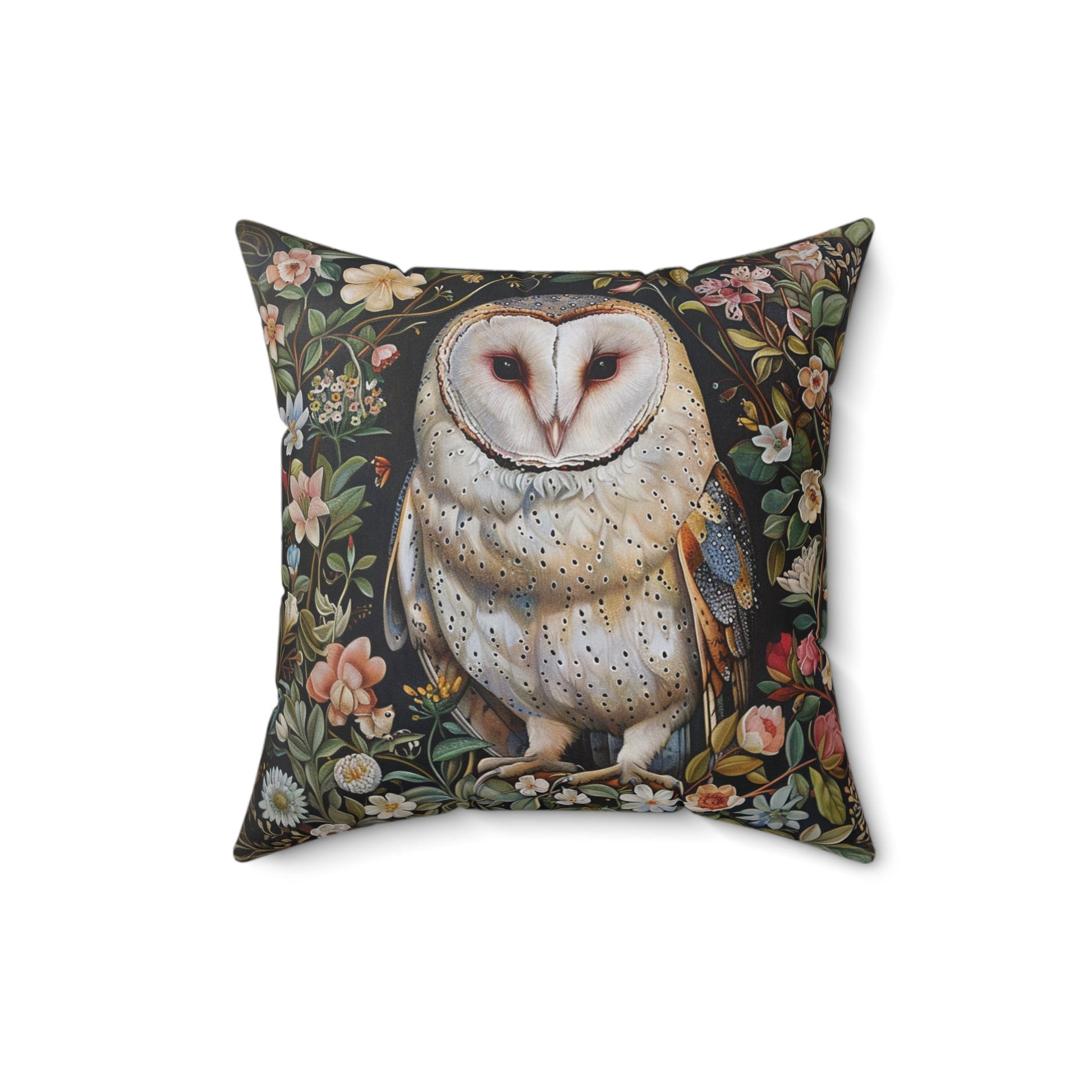 Copy of William Morris Style Square Pillow with Barn Owl Design, insert included - Homevalley.co.uk