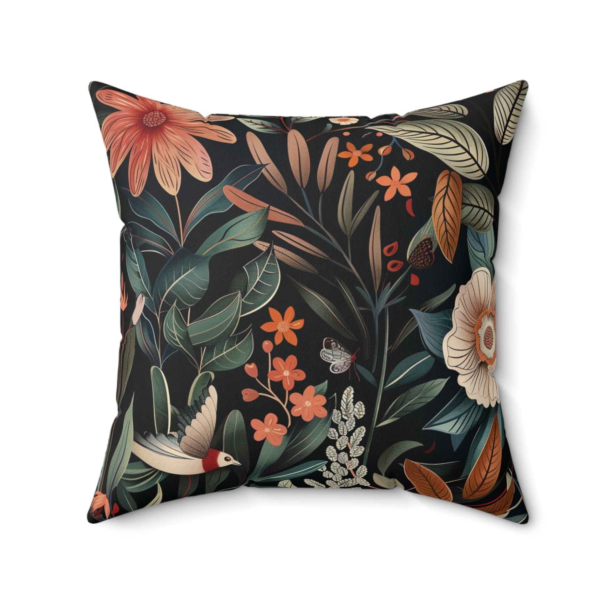 Copy of William Morris Style Square Pillow with Barn Owl Design, insert included - Homevalley.co.uk