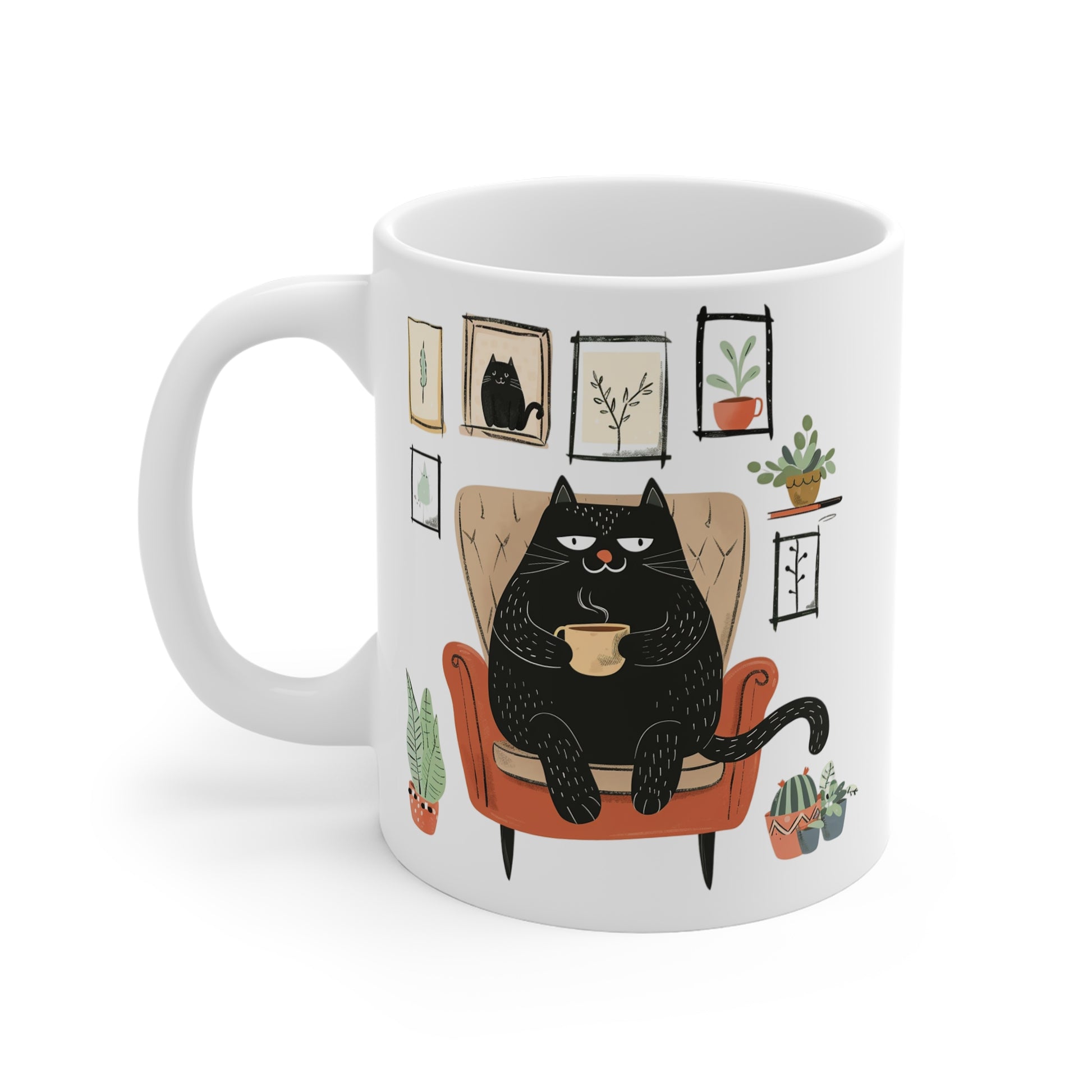 Cute Cats White Coffee Mug, Funny Cats Coffee Cup, Cats and Kitties Tea Cup, Gift for Her, Gift for Friend, Gift for a Cat Lover, 11oz - Homevalley.co.uk