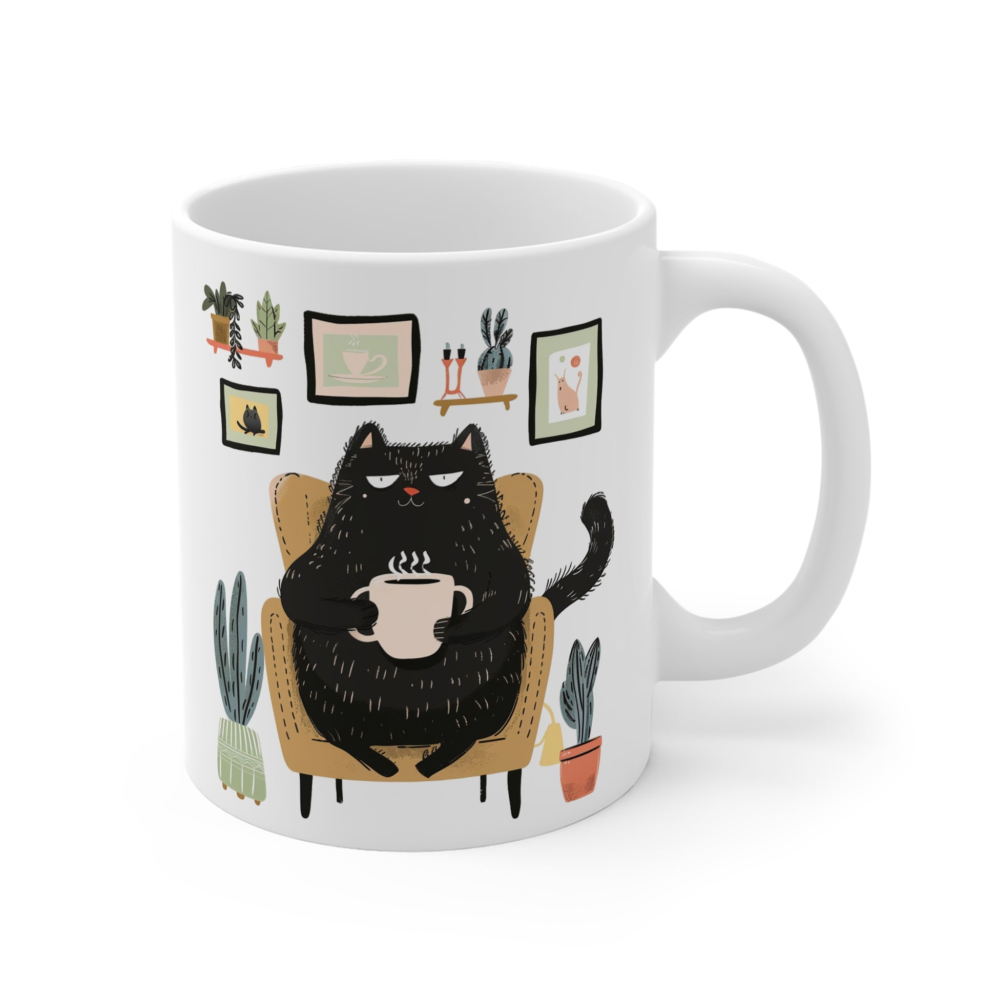 Cute Cats White Coffee Mug, Funny Cats Coffee Cup, Cats and Kitties Tea Cup, Gift for Her, Gift for Friend, Gift for a Cat Lover, 11oz - Homevalley.co.uk