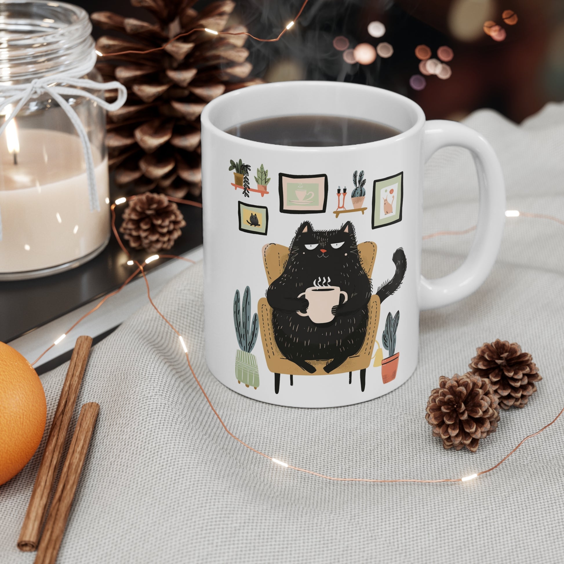 Cute Cats White Coffee Mug, Funny Cats Coffee Cup, Cats and Kitties Tea Cup, Gift for Her, Gift for Friend, Gift for a Cat Lover, 11oz - Homevalley.co.uk