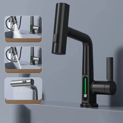 Digital display Waterfall Basin Faucet Sink Mixer - Homevalley.co.uk