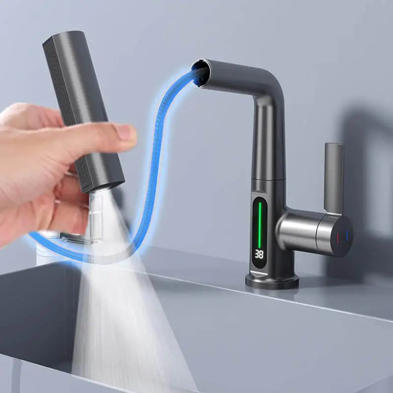 Digital display Waterfall Basin Faucet Sink Mixer - Homevalley.co.uk