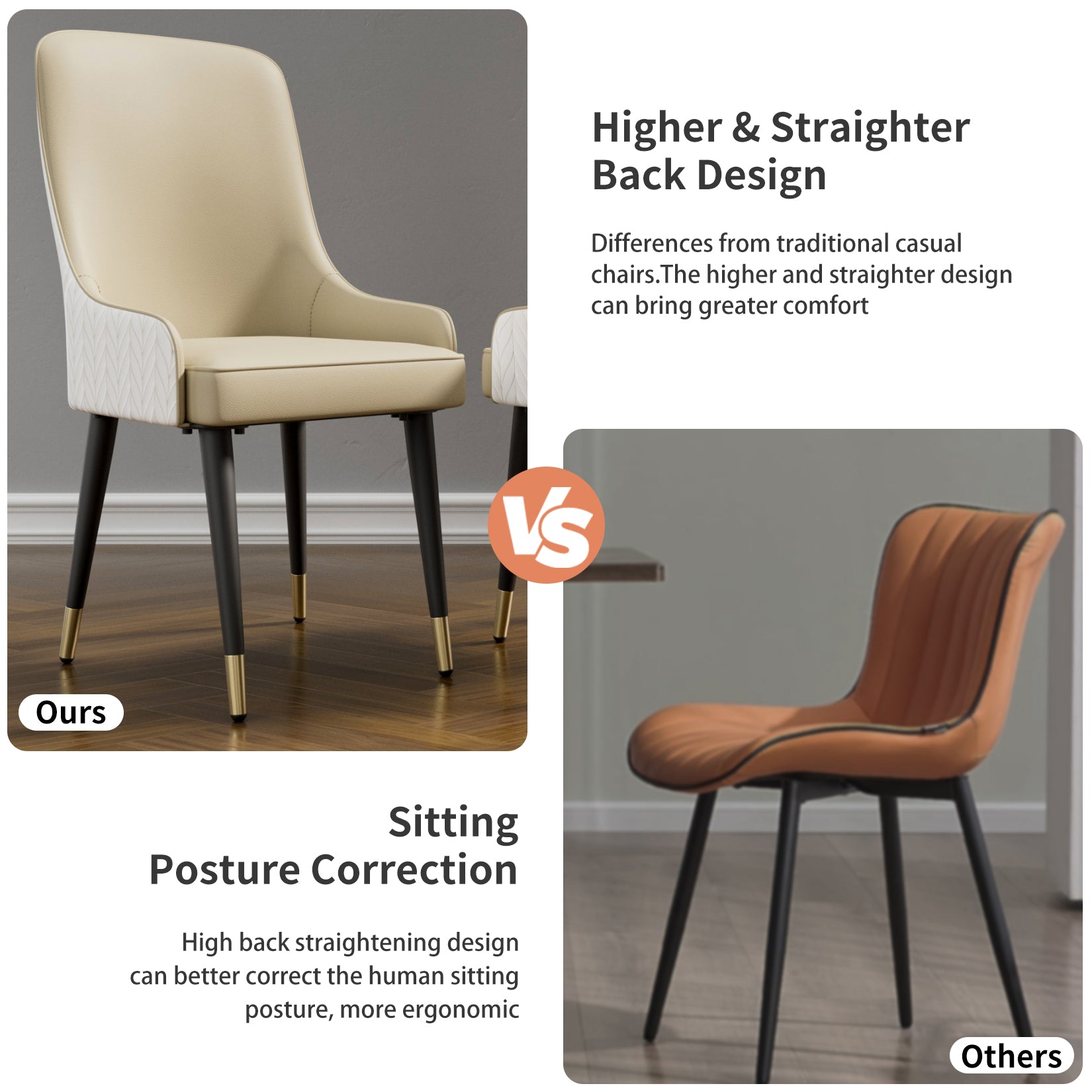 Dining Chair with Backrest, Set of 2 - Homevalley.co.uk