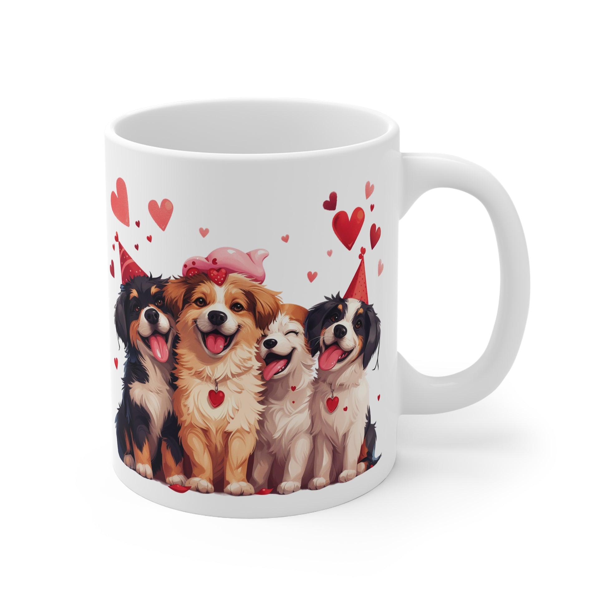 Dogs Party White Ceramic Coffee Mug, Cute Dogs Coffee Cup, Gift for Dog Lovers, Gift for Her, Gift for Friend,11oz - Homevalley.co.uk
