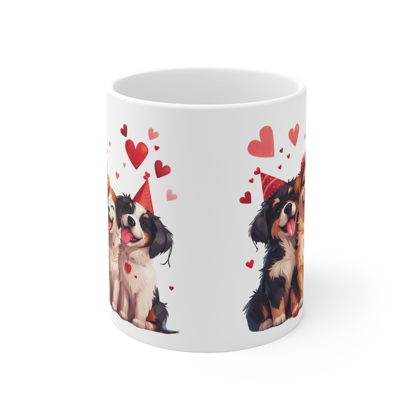 Dogs Party White Ceramic Coffee Mug, Cute Dogs Coffee Cup, Gift for Dog Lovers, Gift for Her, Gift for Friend,11oz - Homevalley.co.uk