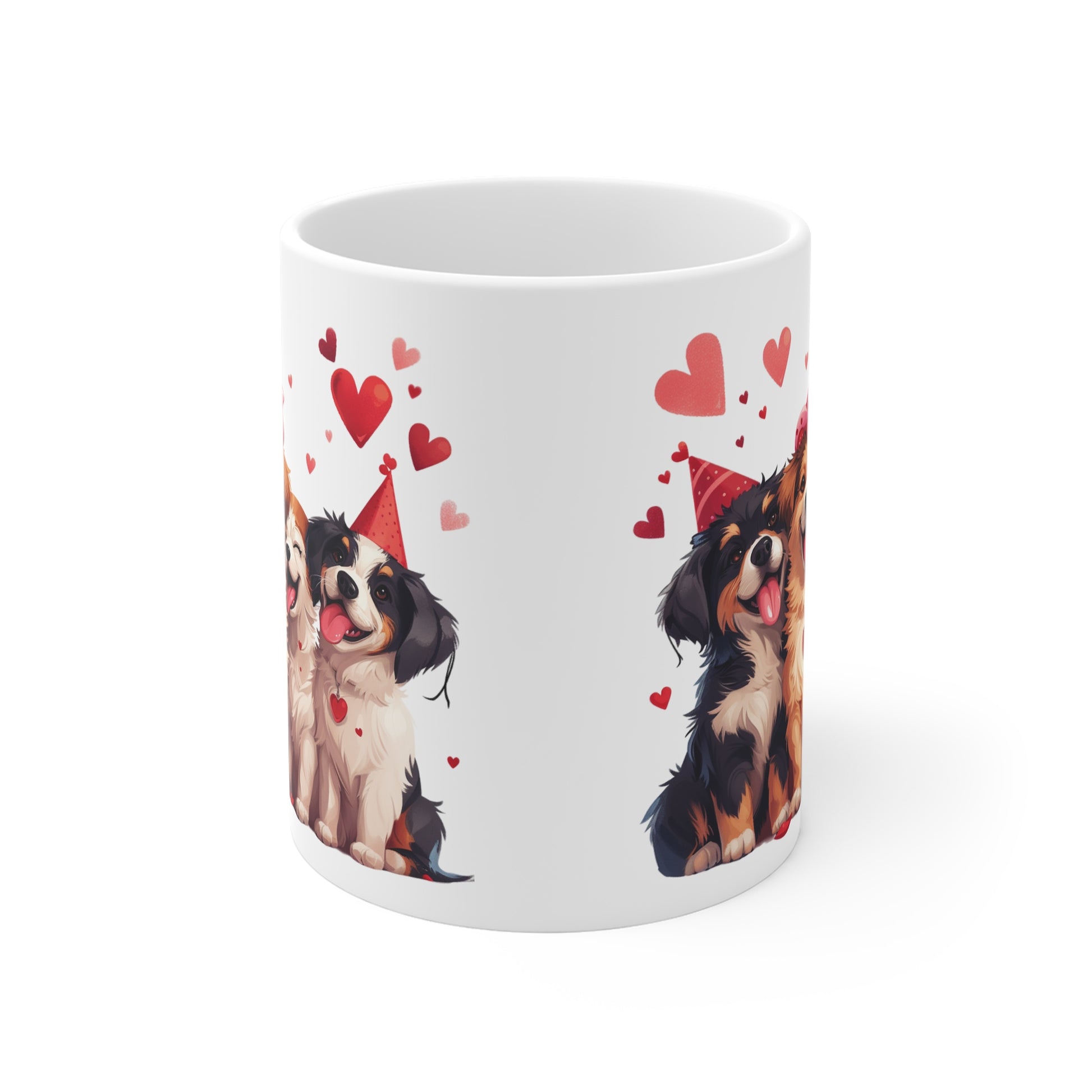 Dogs Party White Ceramic Coffee Mug, Cute Dogs Coffee Cup, Gift for Dog Lovers, Gift for Her, Gift for Friend,11oz - Homevalley.co.uk