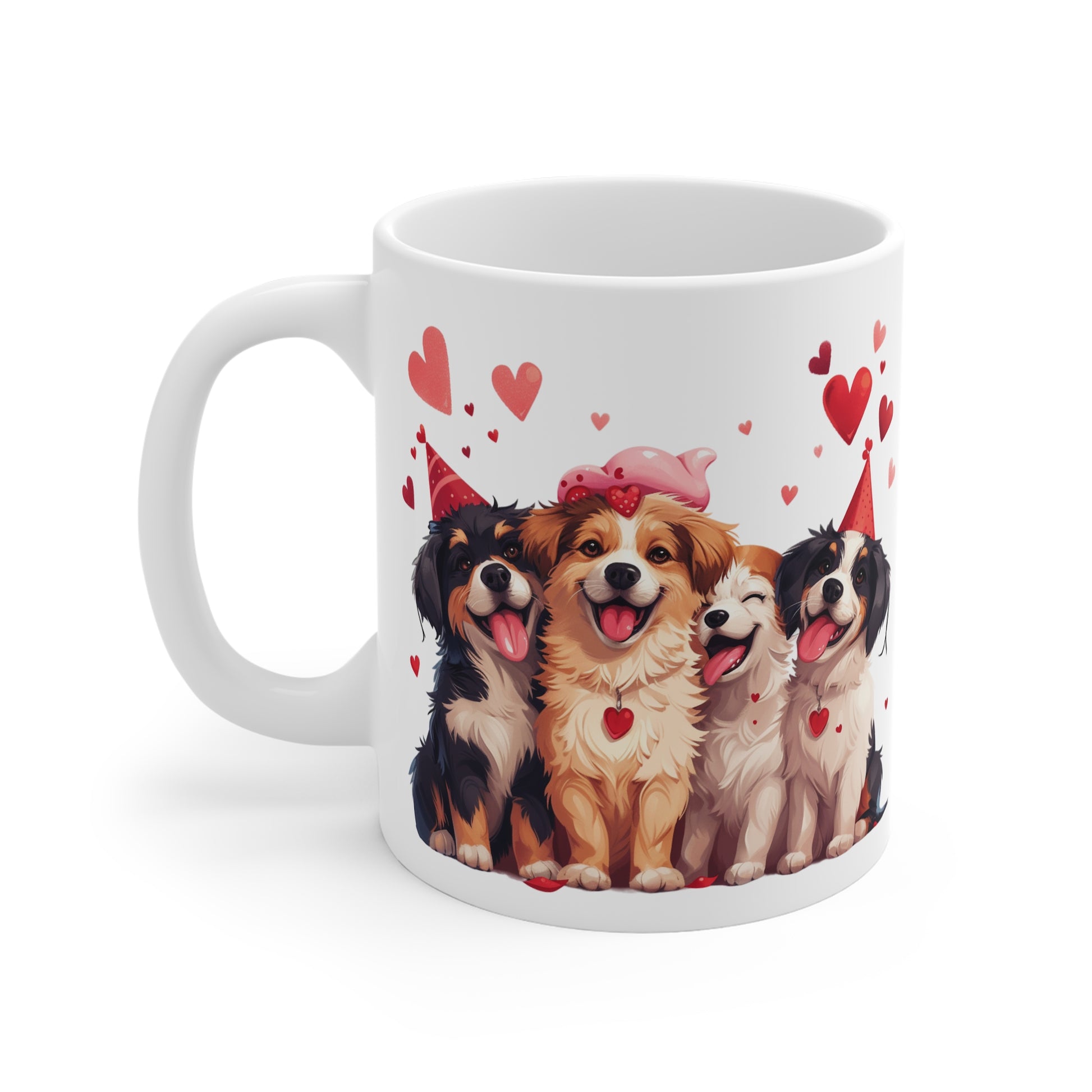 Dogs Party White Ceramic Coffee Mug, Cute Dogs Coffee Cup, Gift for Dog Lovers, Gift for Her, Gift for Friend,11oz - Homevalley.co.uk