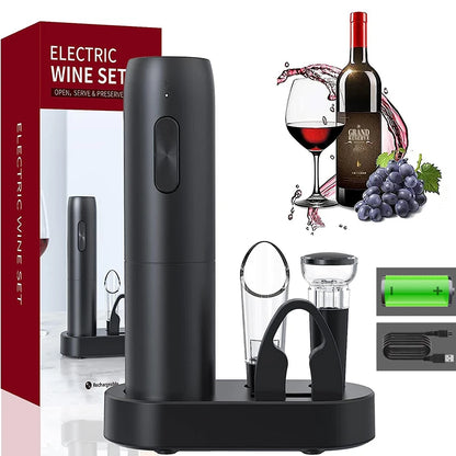 Electric Automatic Rechargeable Wine Bottle Opener with Charging Base - Homevalley.co.uk
