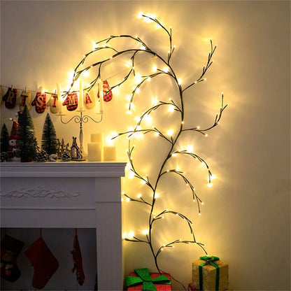 Enchanted Willow Vine Lights - Flexible DIY Garland for Christmas, Room, Wall, Wedding Party Decor,144 LEDs 7.5FT - Homevalley.co.uk