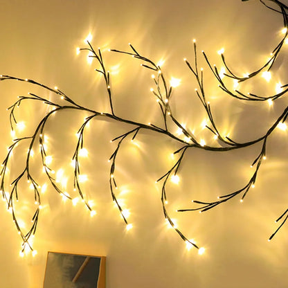 Enchanted Willow Vine Lights - Flexible DIY Garland for Christmas, Room, Wall, Wedding Party Decor,144 LEDs 7.5FT - Homevalley.co.uk