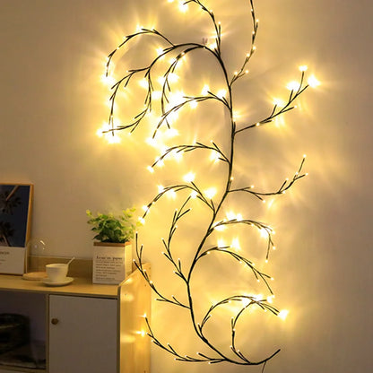 Enchanted Willow Vine Lights - Flexible DIY Garland for Christmas, Room, Wall, Wedding Party Decor,144 LEDs 7.5FT - Homevalley.co.uk