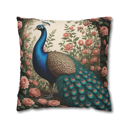 Enchanting Peacock William Morris Style Square Pillow, Throw Pillow Peacock Design, Decorate with Magic - Homevalley.co.uk