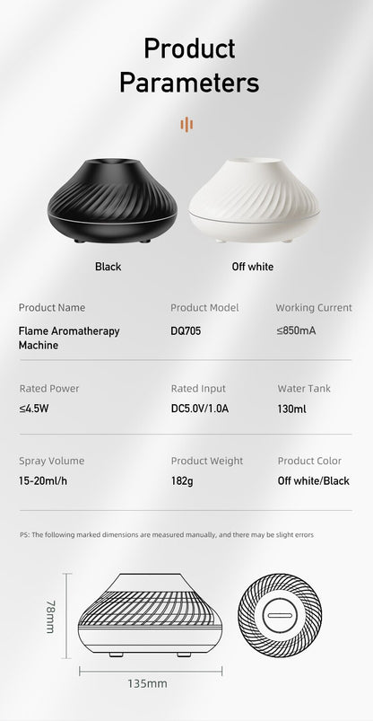 Flame Simulation Aromatherapy Humidifier Diffuser - Homevalley.co.uk