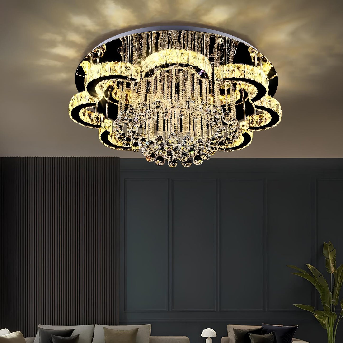 Floral Shape Crystal Chandelier Ceiling Lights - Homevalley.co.uk