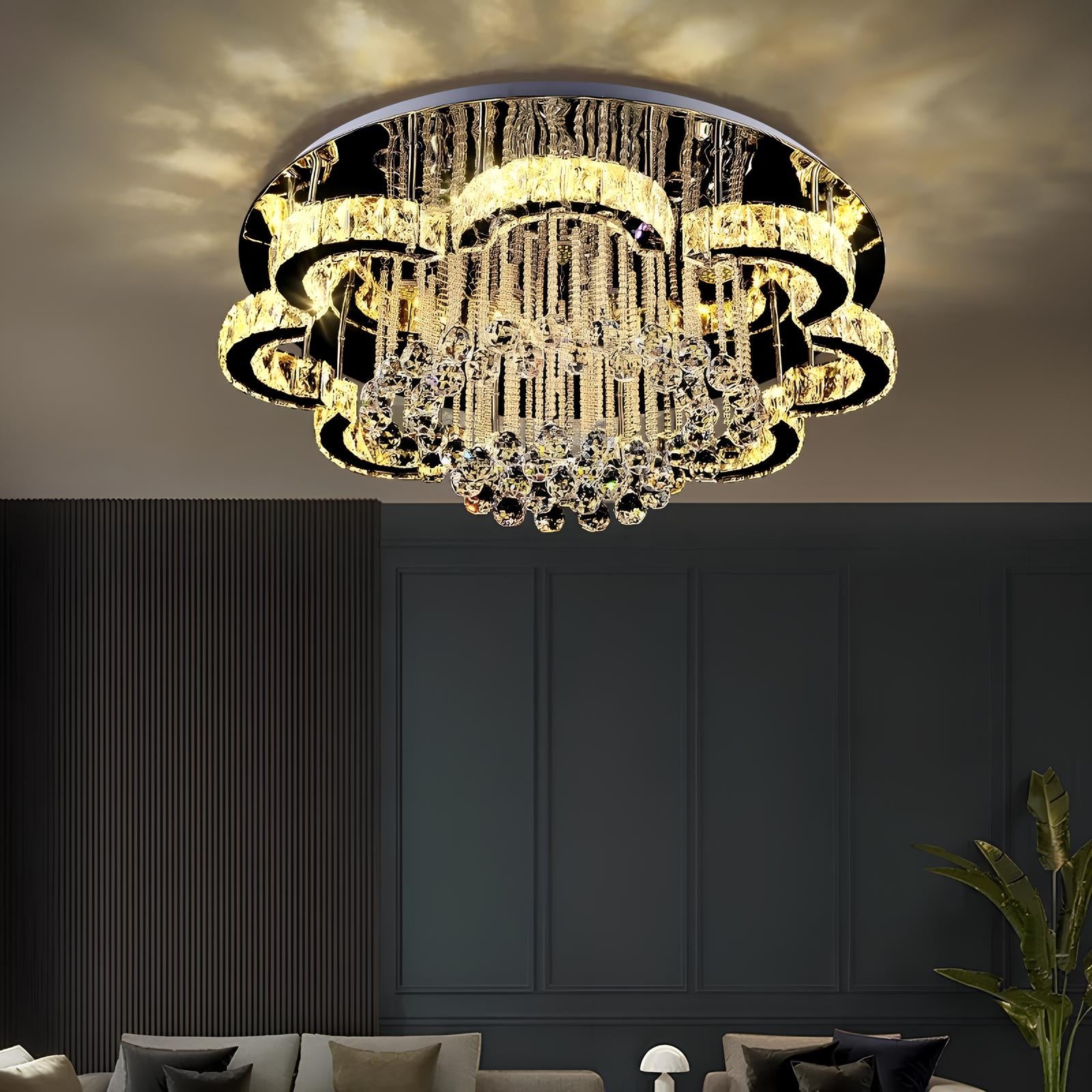 Floral Shape Crystal Chandelier Ceiling Lights - Homevalley.co.uk