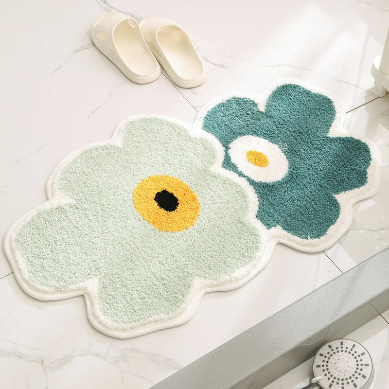 Flower Design Extra Soft Non-Slip Bathroom Mat – Absorbent, Decorative, and Safe - Homevalley.co.uk