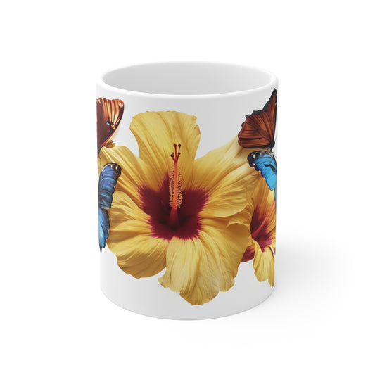 Flowers Butterflies Coffee Mug, Wildflower Mug, Cottagecore Coffee Mug, Botanical Tea Cup, Flower Garden Mug, Mothers Day GiftCups, 11oz - Homevalley.co.uk