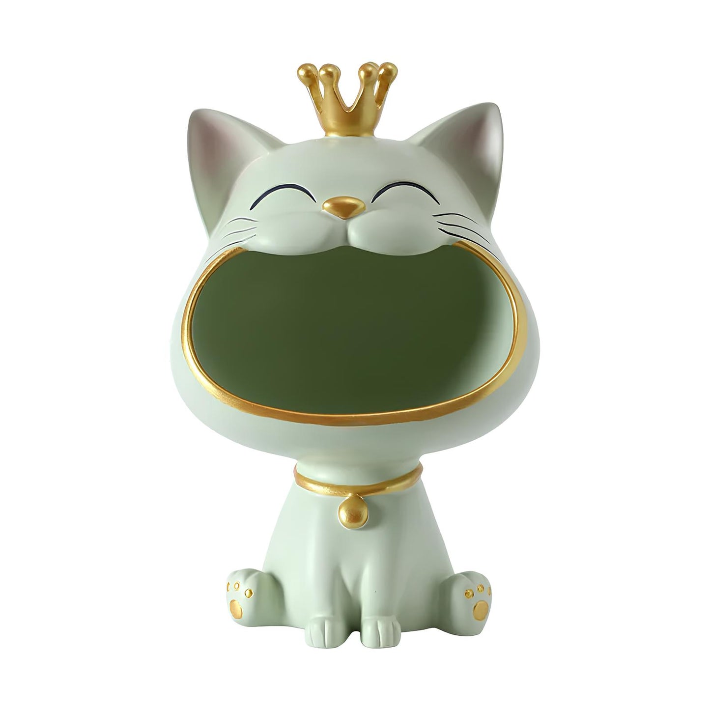 Fortune Crown Big Mouth Cat Entrance Key Storage Tray Decorative Ornament (pastel colours) - Homevalley.co.uk