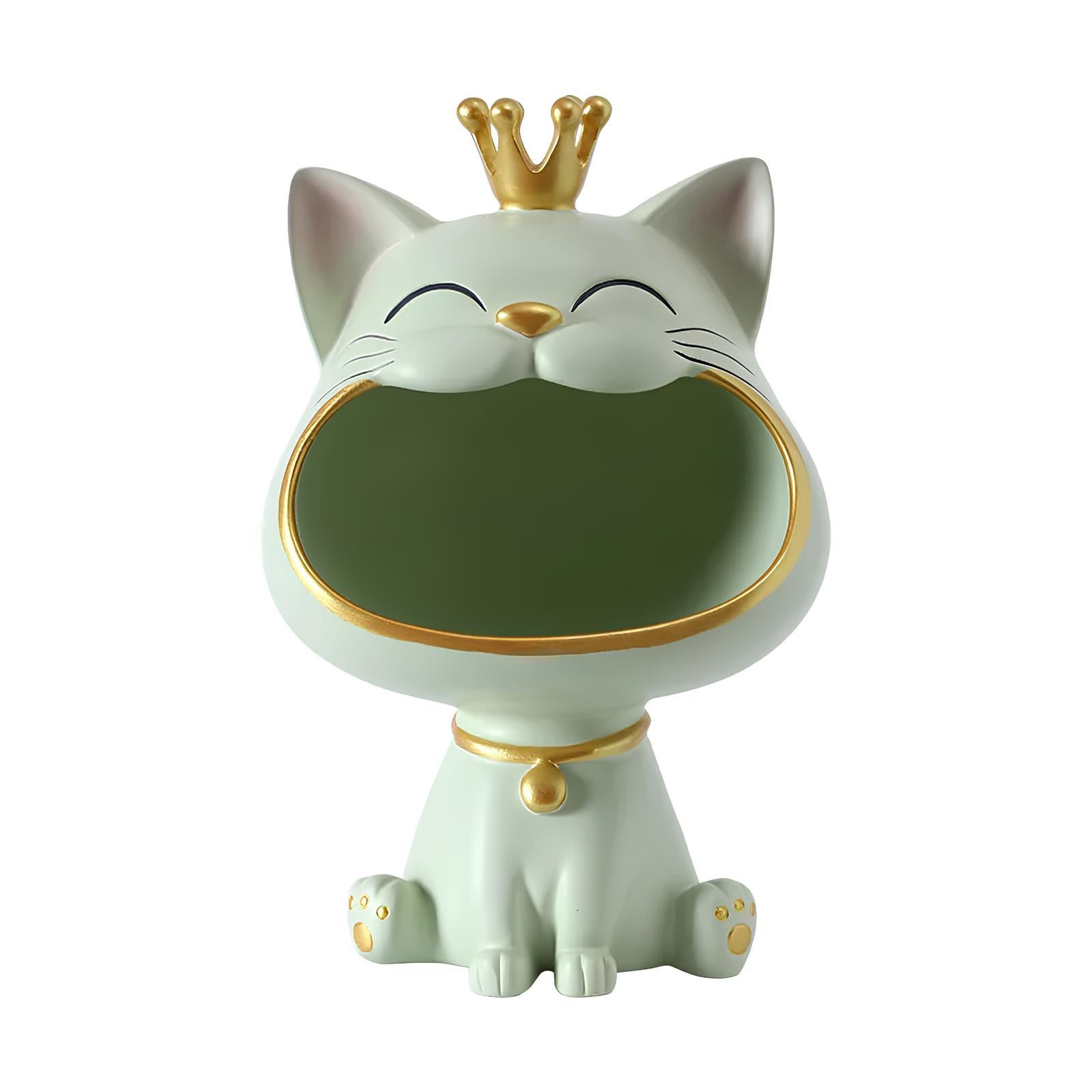 Fortune Crown Big Mouth Cat Entrance Key Storage Tray Decorative Ornament (pastel colours) - Homevalley.co.uk