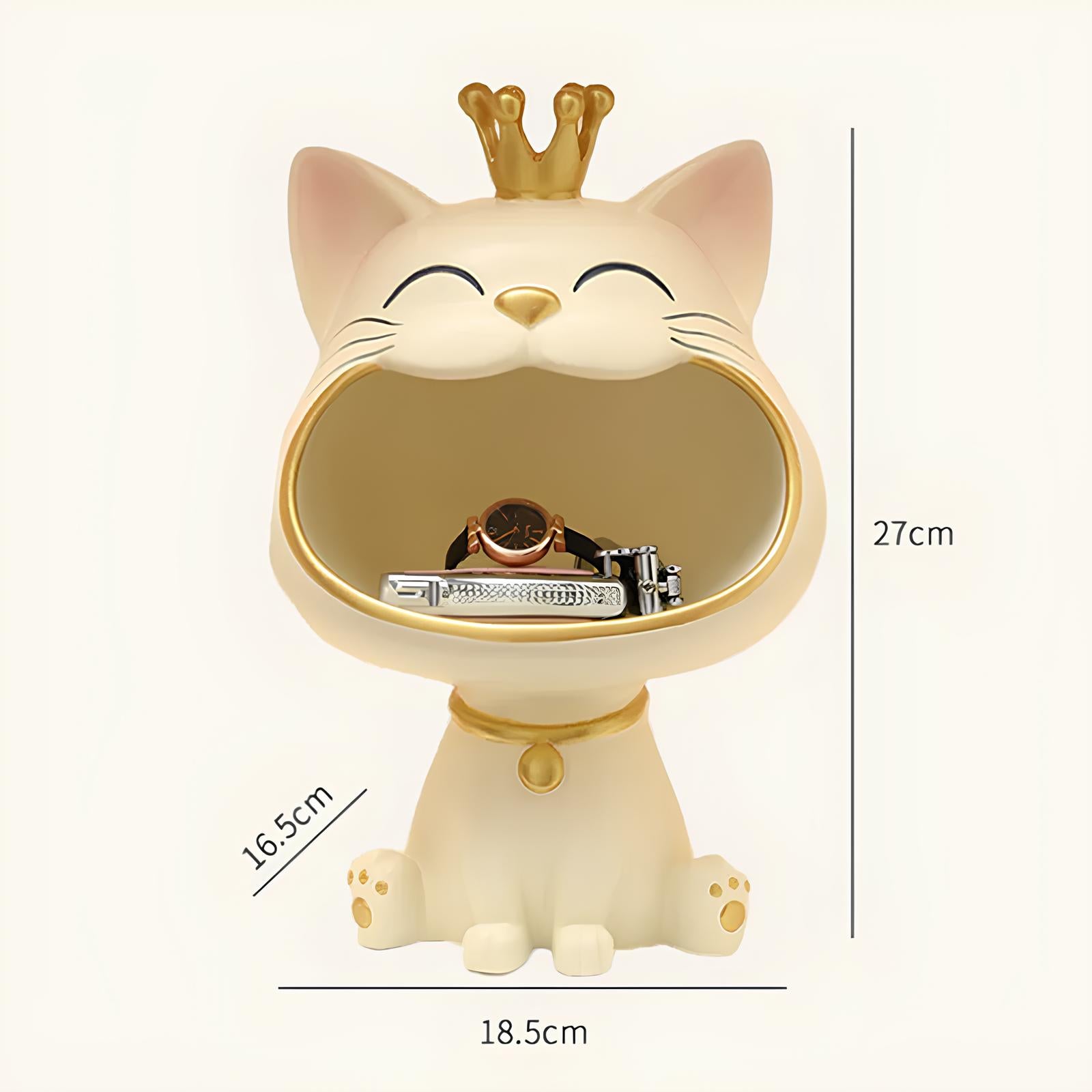 Fortune Crown Big Mouth Cat Entrance Key Storage Tray Decorative Ornament (pastel colours) - Homevalley.co.uk