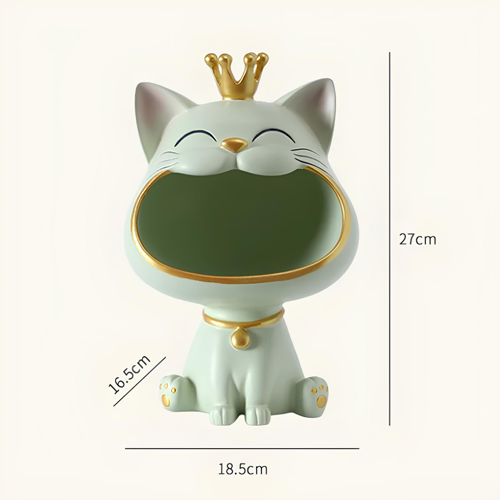 Fortune Crown Big Mouth Cat Entrance Key Storage Tray Decorative Ornament (pastel colours) - Homevalley.co.uk