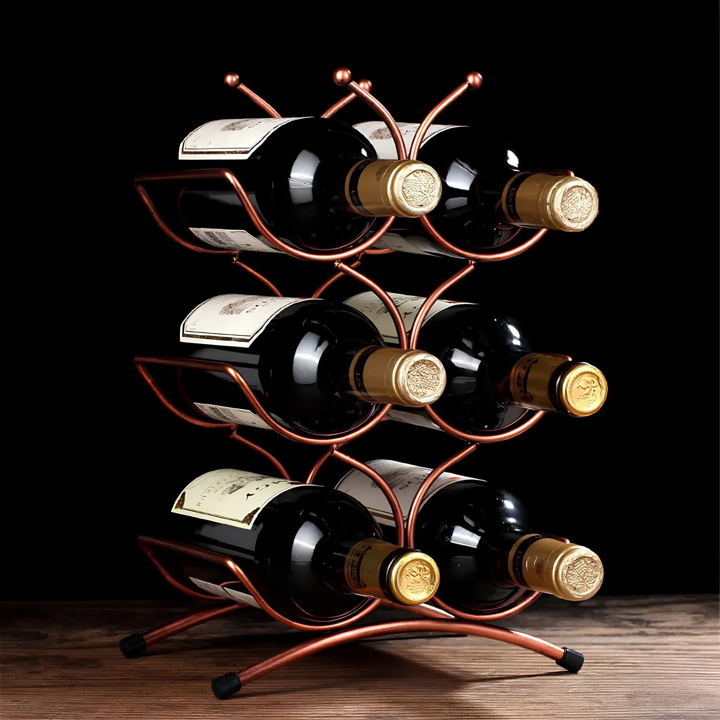 Freestanding Metal Wine Rack, 6 bottles - Homevalley.co.uk