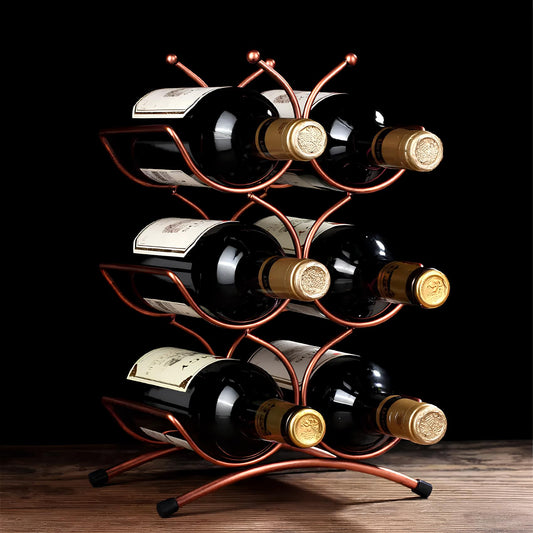 Freestanding Metal Wine Rack, 6 bottles - Homevalley.co.uk