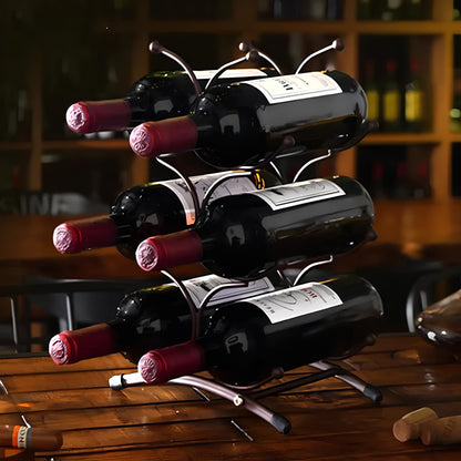 Freestanding Metal Wine Rack, 6 bottles - Homevalley.co.uk