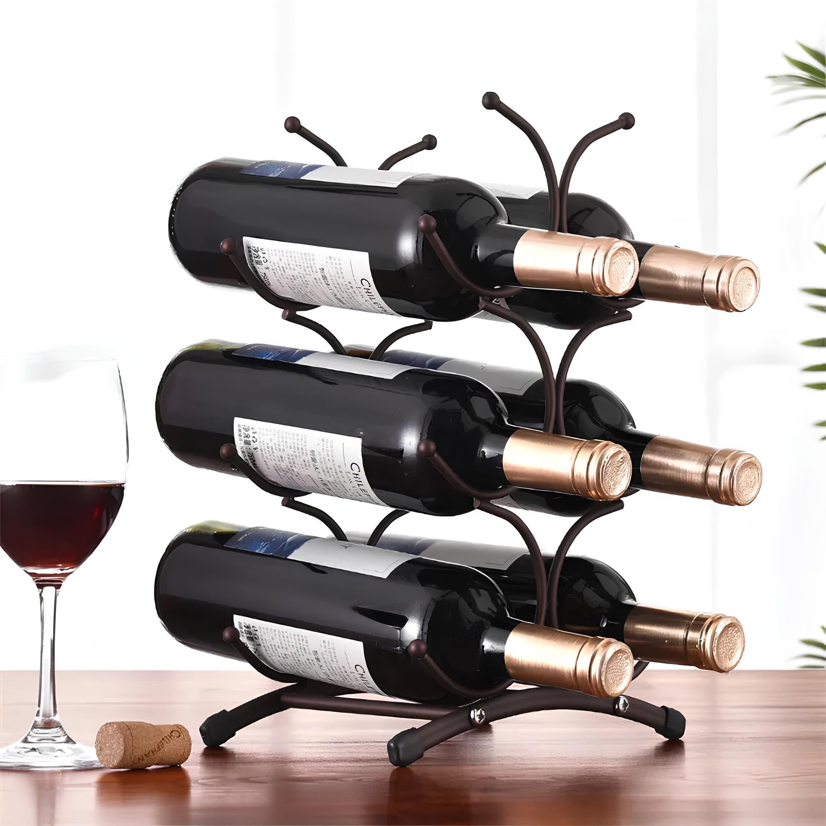 Freestanding Metal Wine Rack, 6 bottles - Homevalley.co.uk