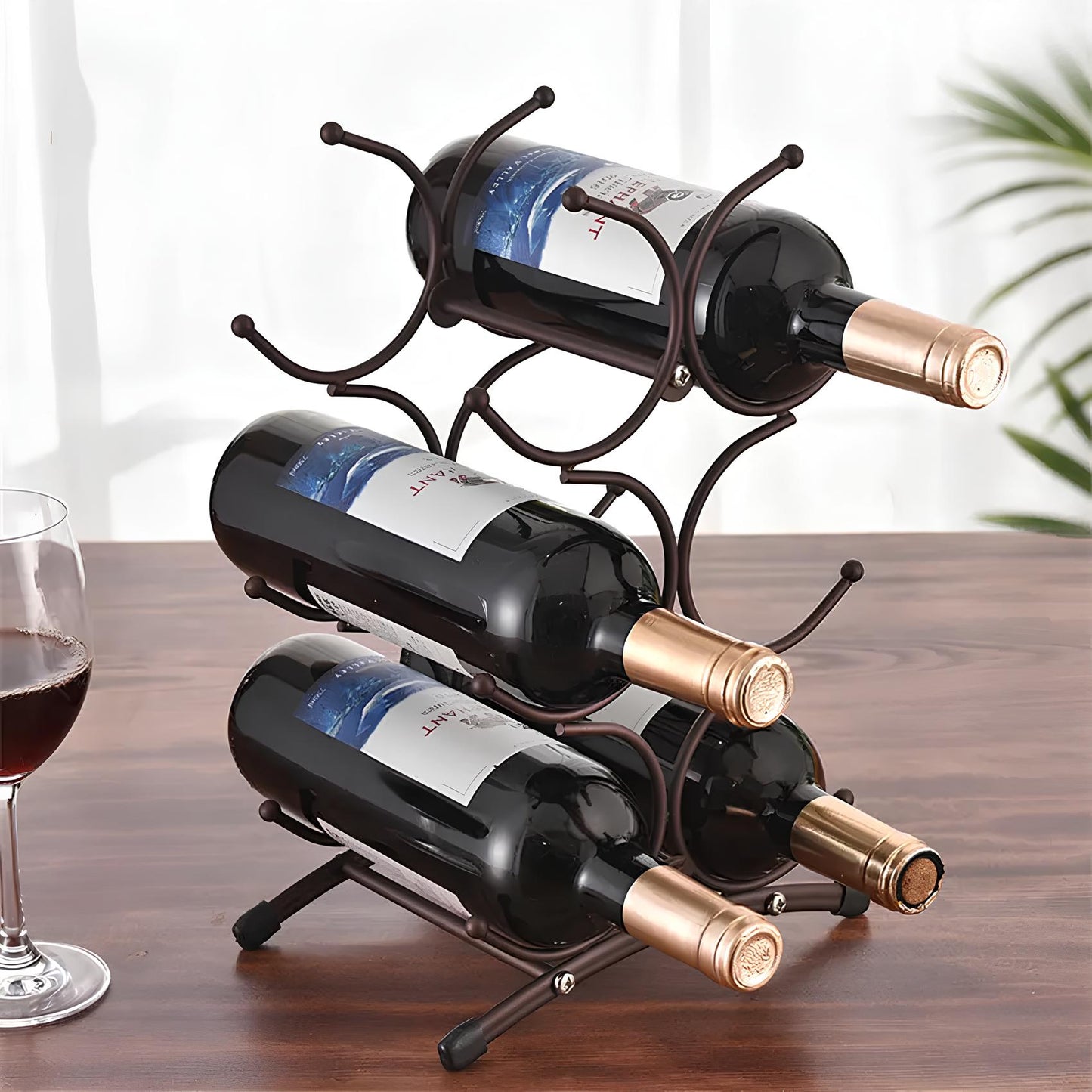 Freestanding Metal Wine Rack, 6 bottles - Homevalley.co.uk