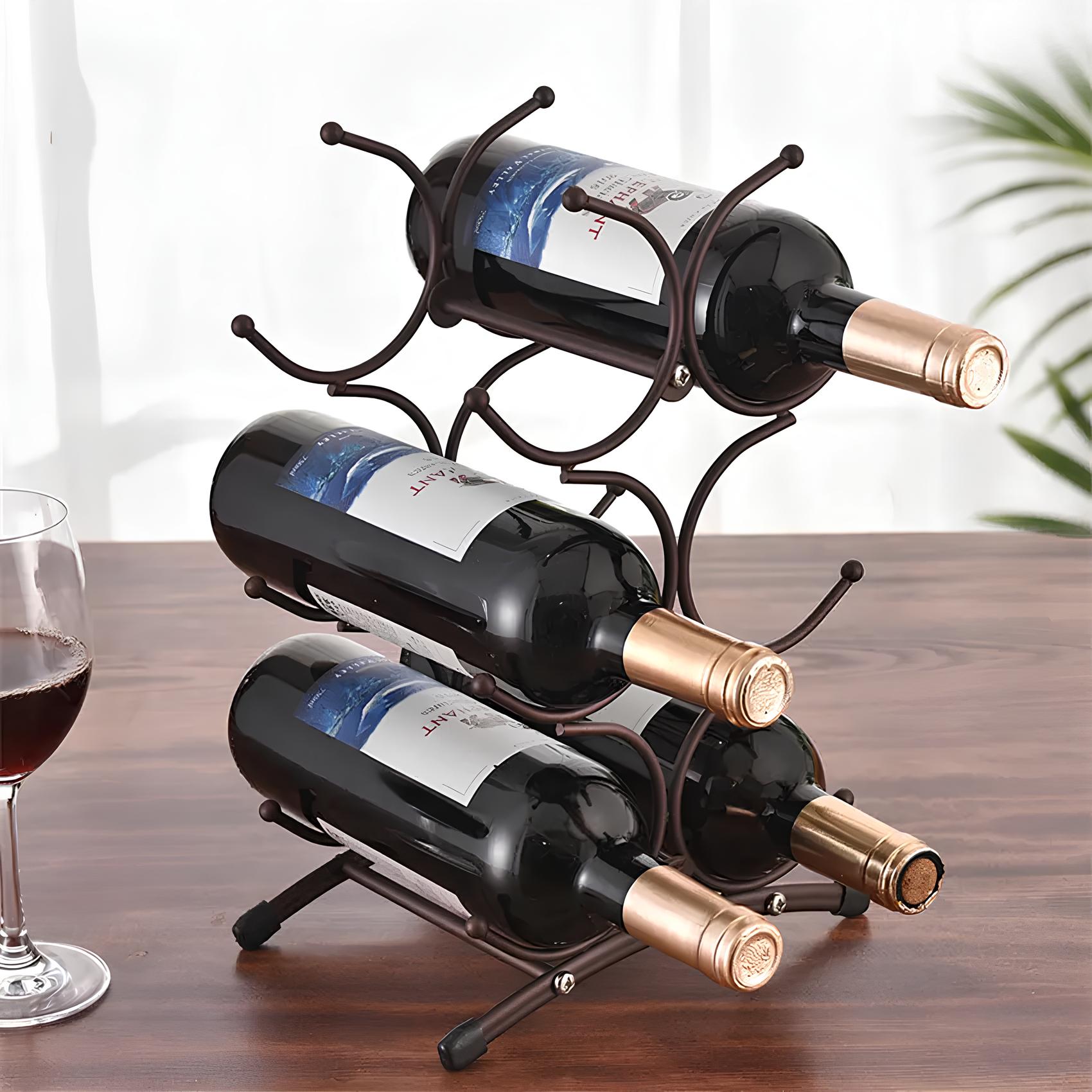 Freestanding Metal Wine Rack, 6 bottles - Homevalley.co.uk