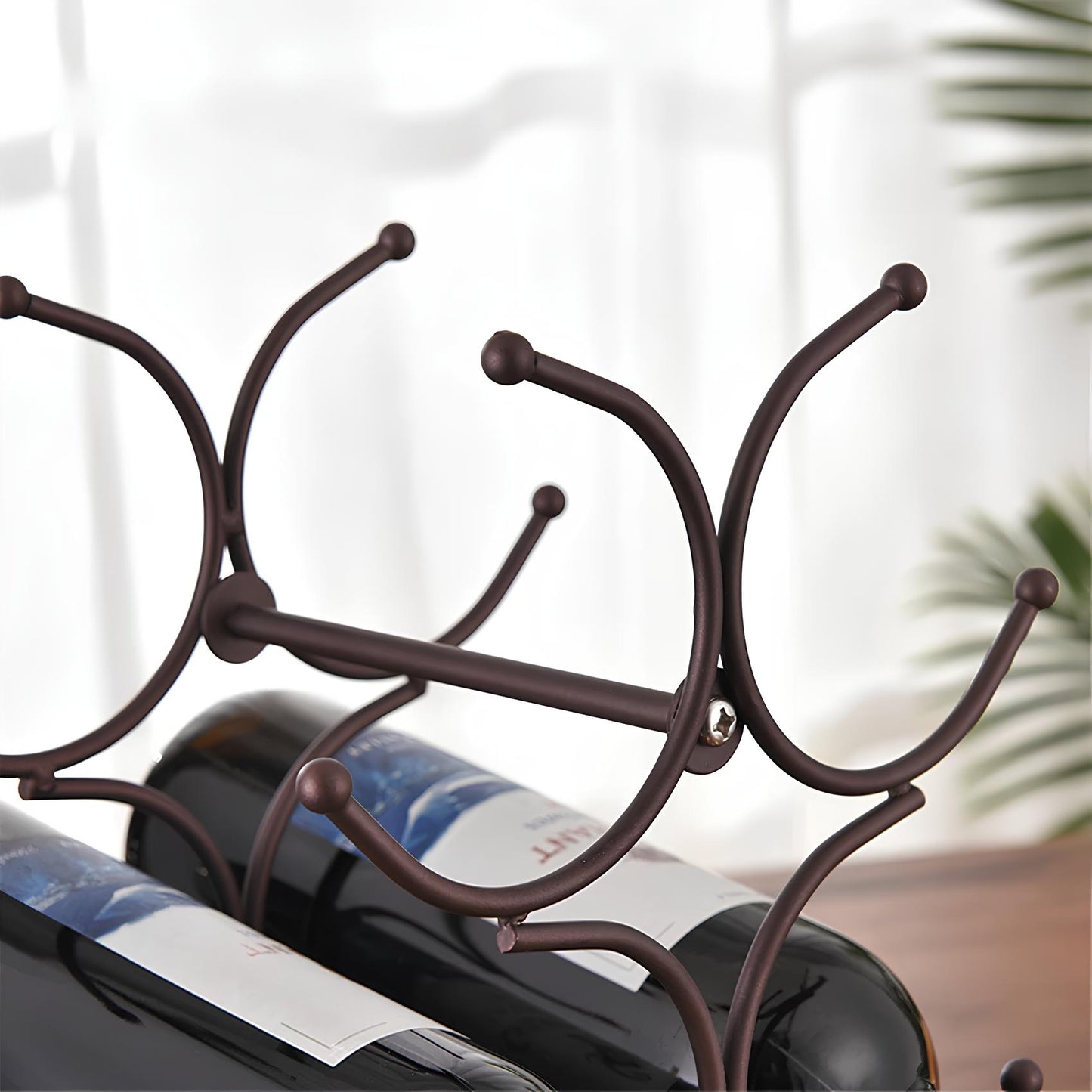 Freestanding Metal Wine Rack, 6 bottles - Homevalley.co.uk
