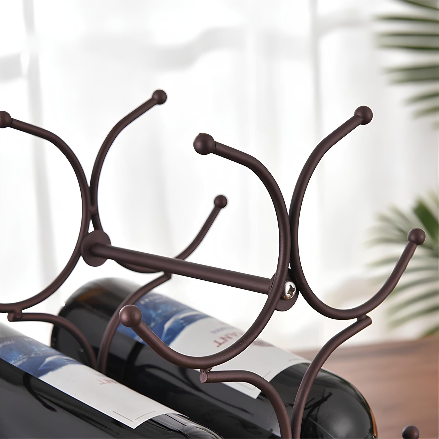 Freestanding Metal Wine Rack, 6 bottles - Homevalley.co.uk