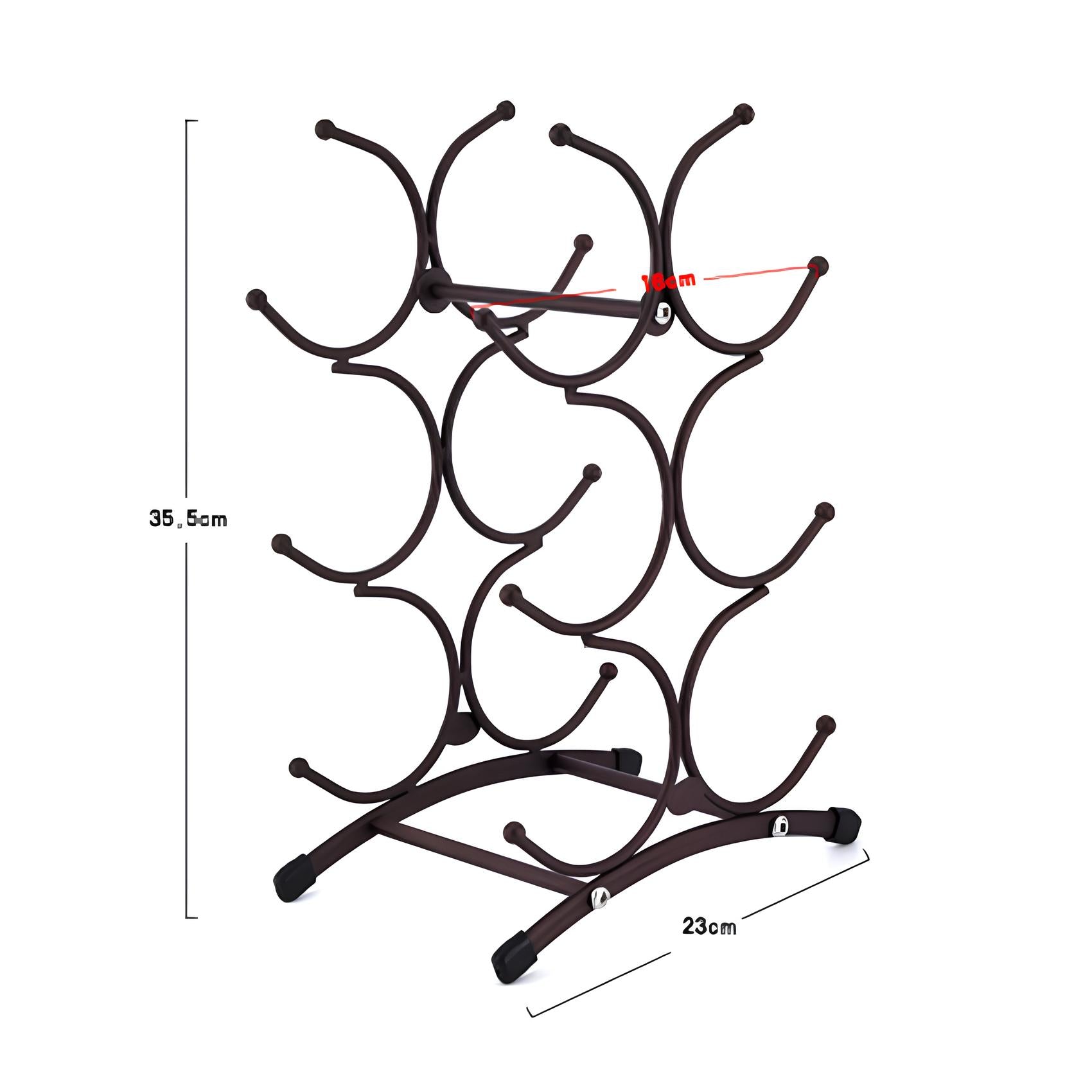 Freestanding Metal Wine Rack, 6 bottles - Homevalley.co.uk